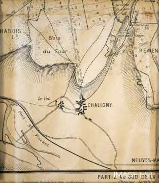 Carte de la "Partie sud de la route de Toul" (Meurthe-et-Moselle)